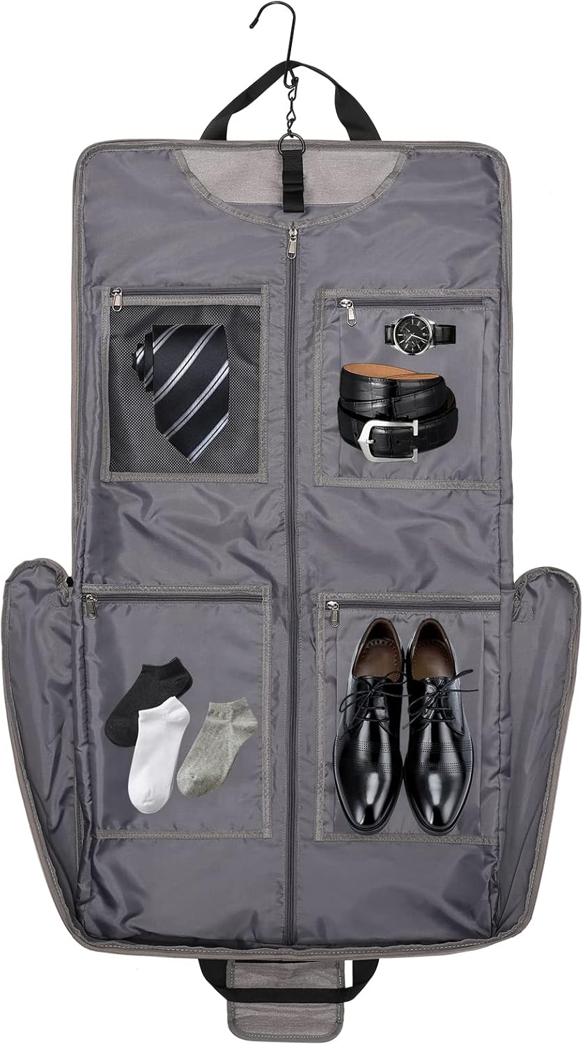 Carry On Garment Bags for Travel Hanging Clothes Suit Bag Luggage Organizer, Foldable Suit Carrier Gift for Men Women