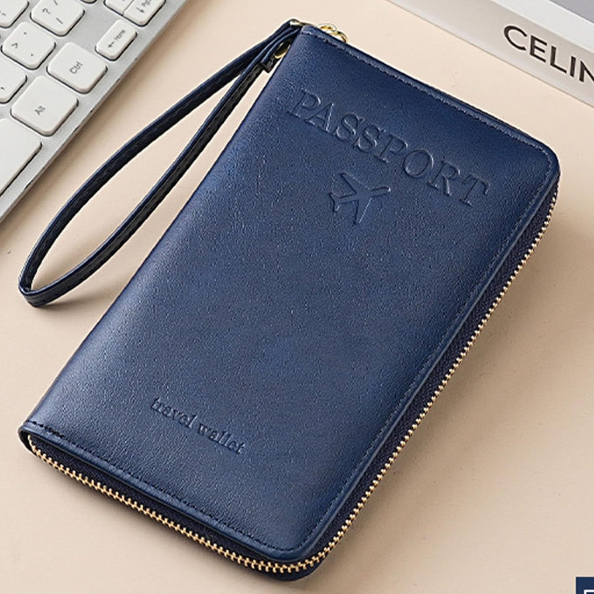Passport Holder for Travel Women and Men RFID Passport Holder with Card Slots Holder Passport Case Passport cover Passport Wallet Travel Essentials and Accessories (Zipper, NavyBlue Zipper)