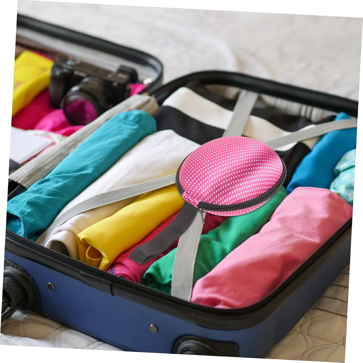 2Pcs Travel Organizer Bag Portable Underwear Storage Case Nylon Lingerie Pouch for Invisible Bras Compact Travel Accessory with Strap for Easy Carrying and Privacy