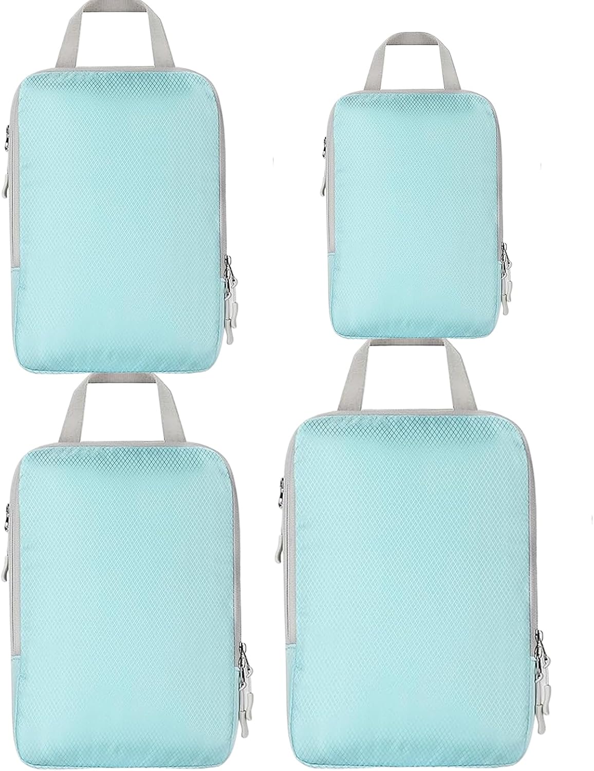 Compression Packing Cubes – Four Piece Vacuum Storage Cubes, Expandable Fabric Build, Reusable Clothes Compression Design, Efficient Space Reduction Solution | Travel Suitcase Backpack Hiking Camping