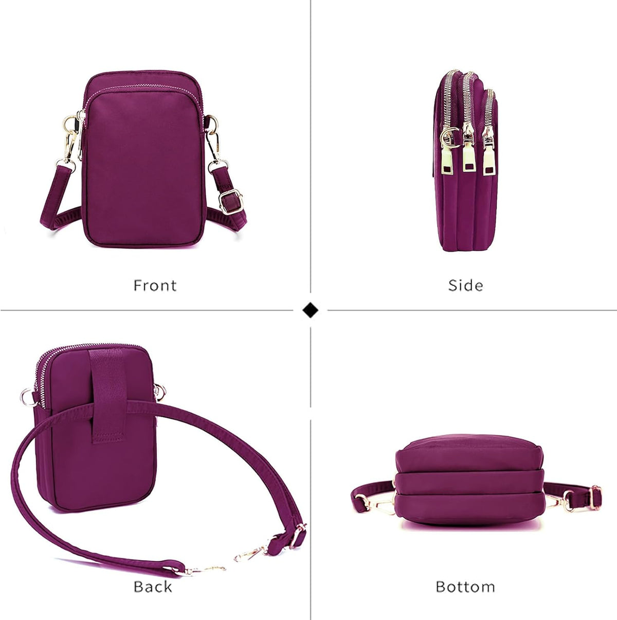 Waterproof Nylon Cute Crossbody Cell Phone Purse Smartphone Wallet Bag for Women