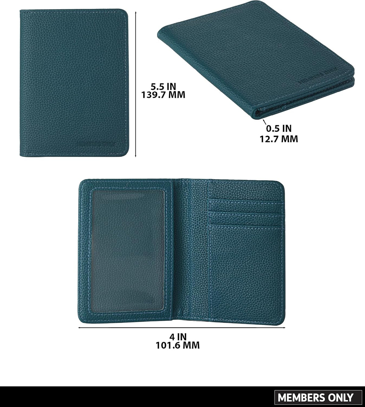 Debossed Passport Holder RFID Blocking, Passport Book Holder | Travel Must Haves (Slate Blue)
