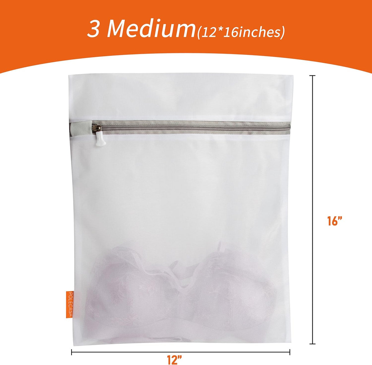 Mesh Laundry Bags 3 Pack (Large, Medium, Small) | Durable Zipper, For Delicates, Lingerie, Bras, Underwear, Protect Garments in Washing Machine