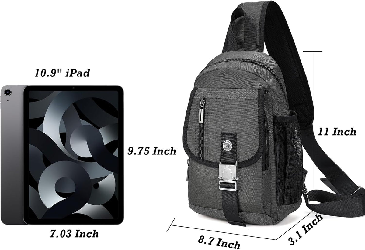 Sling Bag Chest Shoulder Backpack Crossbody Bags for Tablet Laptop Outdoor Hiking Men Women