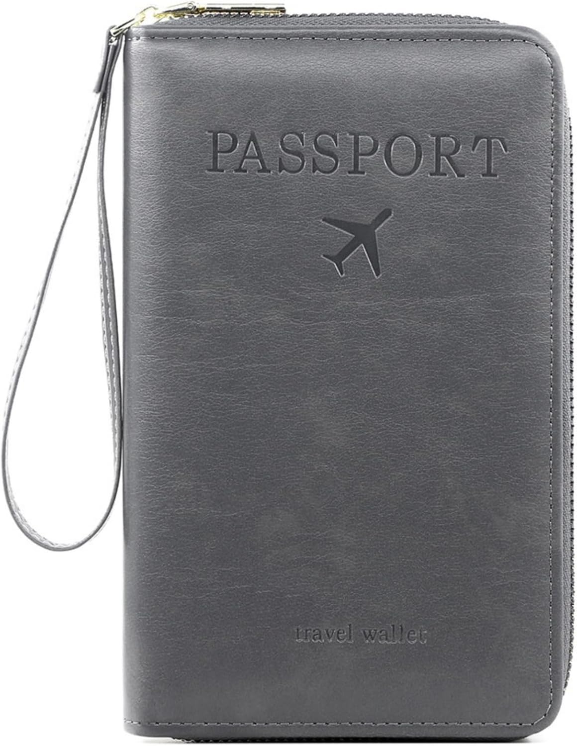 S-11 RFID Blocking Passport Holder Travel Wallet, Slim Zipper Card Case with ID Window, Boarding Pass Slot & Credit Card Organizer for Men and Women. (Brown)