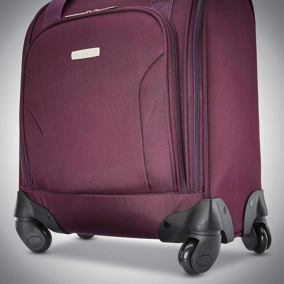 Underseat Carry-On Spinner With USB Port, Jet Black, One Size