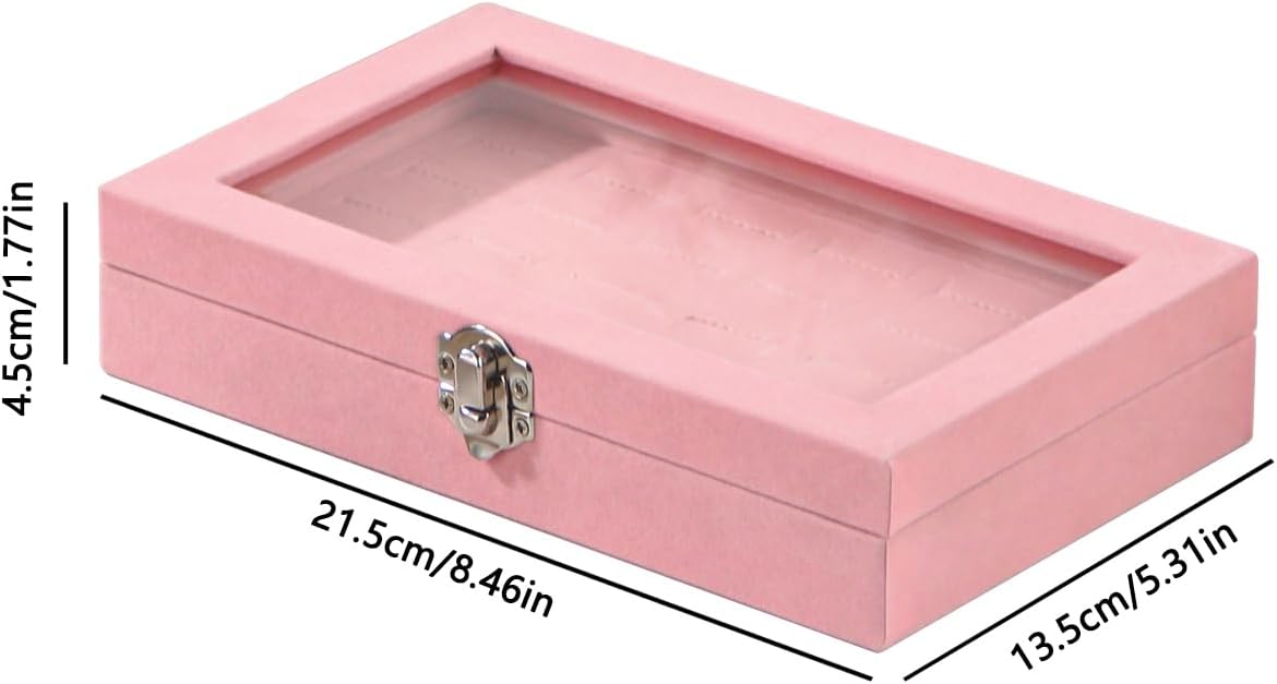 Travel Jewelry Box,Small Jewelry Case,Rings Earrings Cufflinks Organizer for Girls (Pink, 15 Grids)