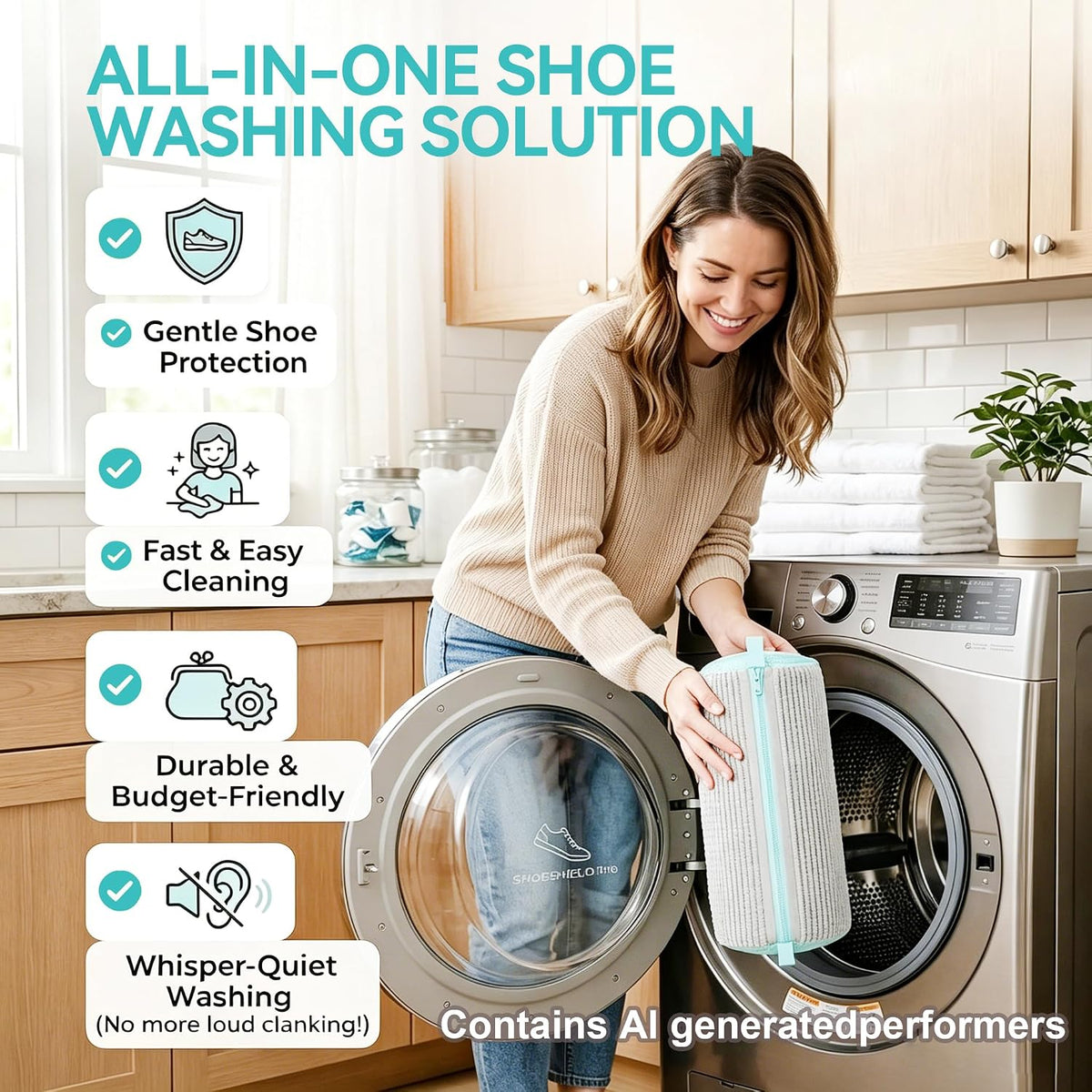 Shoe Washing Machine Bag Shoe Laundry Bags for Sneakers Reusable | Laundry Shoe Bag for Washer and Dryer - 2pc Reusable Shoe Cleaning Bag for Sneaker Tennis Shoes Unstain Cleaner Kit