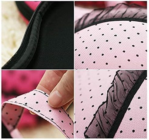 Pink Bra Underwear Storage Bag, Portable Travel Home Organizer Zip Bag Case for Bra Sizes 30A-36C Cups Women Girls