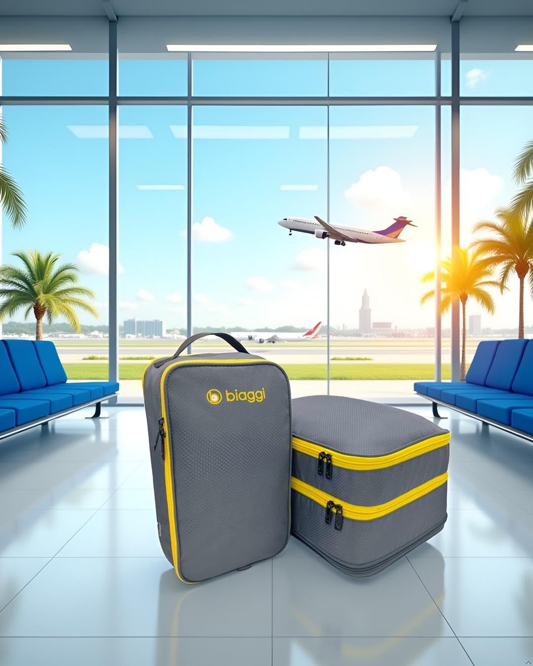 Double Deck Compression Packing Cube –2-in-1 Expandable Travel Organizer with Integrated Shoe Cube Compartment – Lightweight Packing for Carry-On or Suitcase