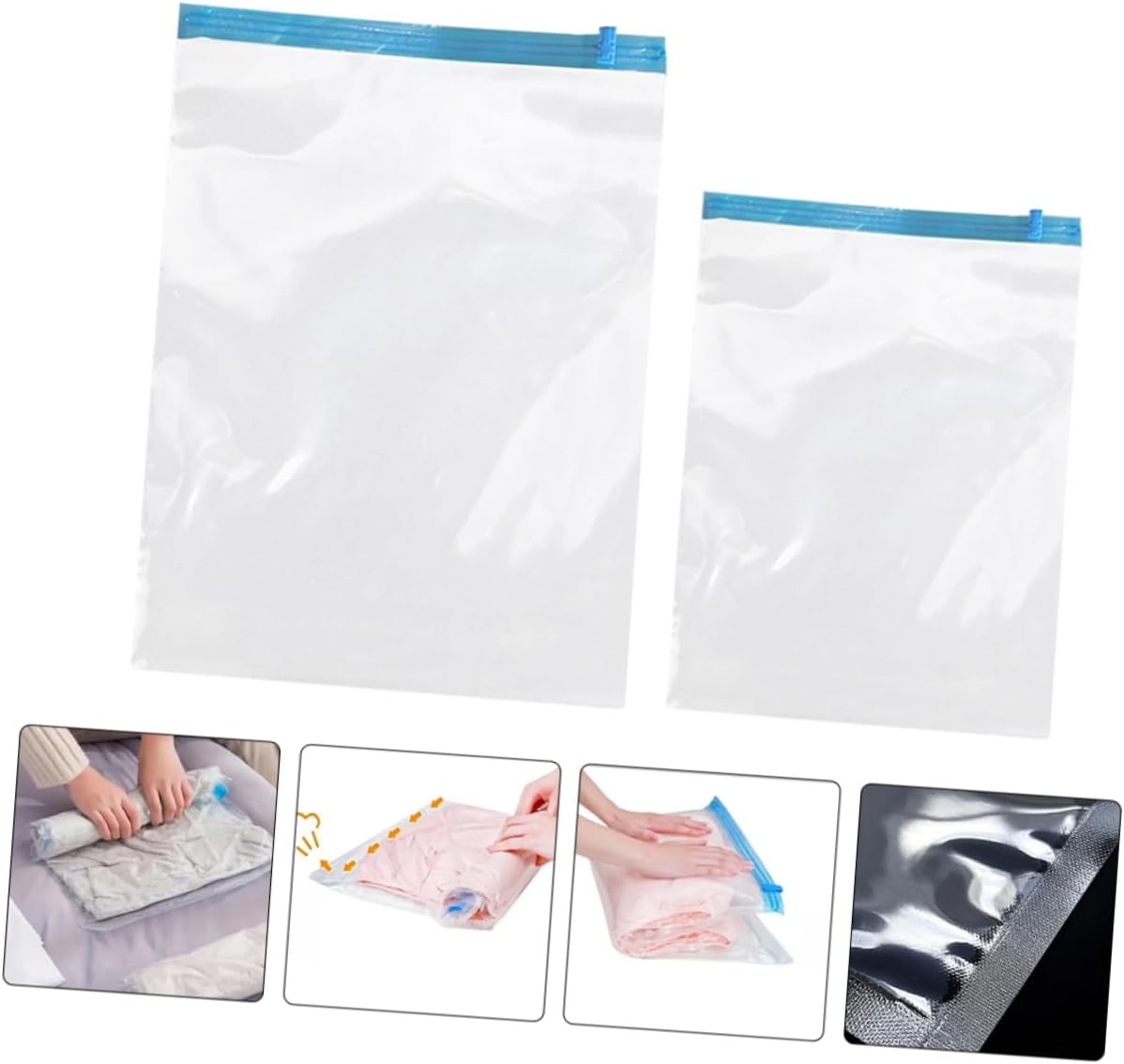12pcs Travel Space Saver Bags Reusable Vacuum Compression Cloths Airtight Roll up Suitcase Organizers Moisture Packing Bags for Travel