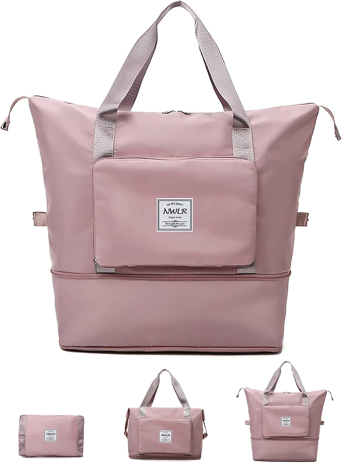 Large Capacity Folding Travel Bag Waterproof Foldable Travel Duffel Bag Weekender Overnight Bag Shoulder Bag Gym Tote