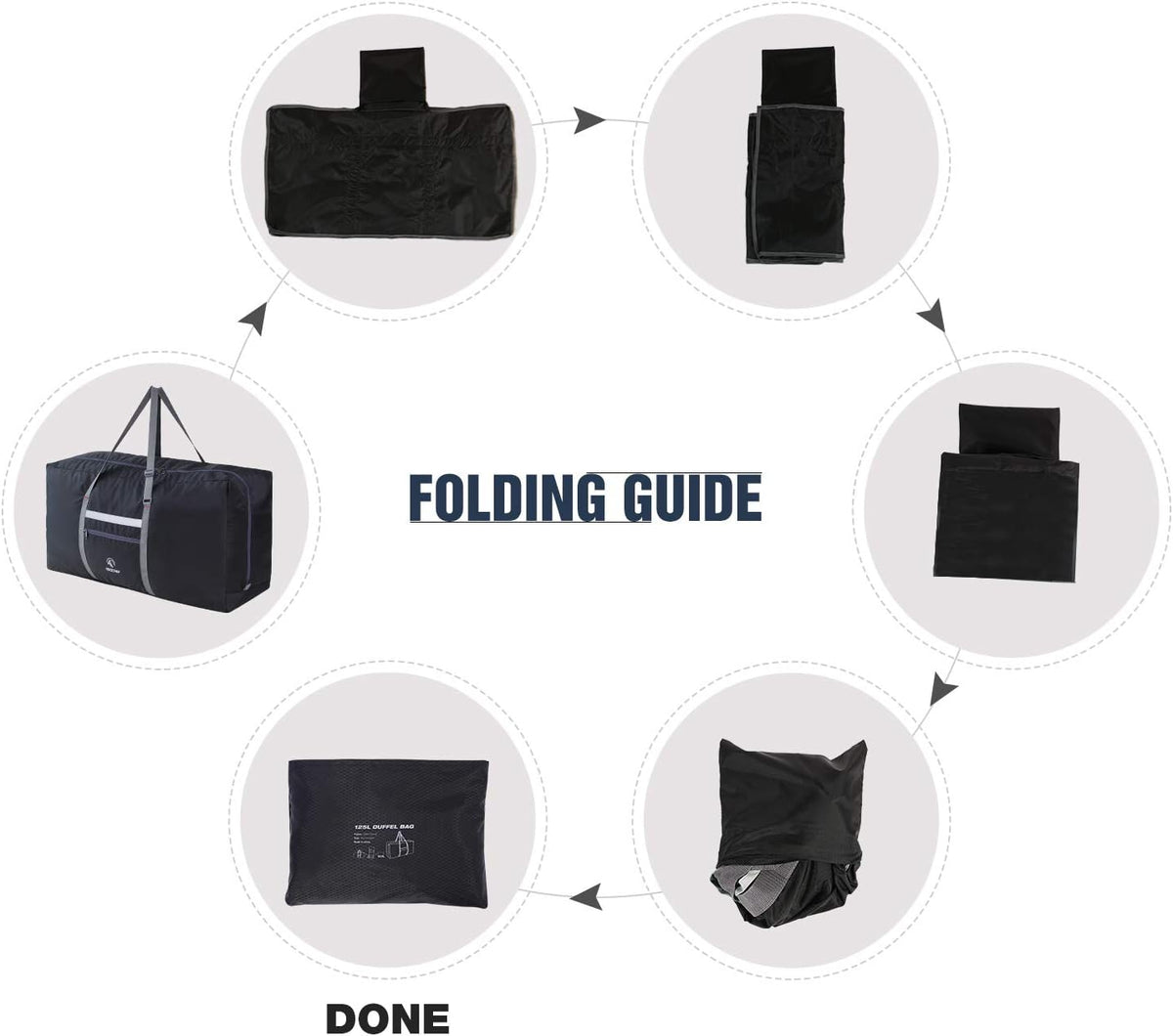 100L Extra Large Duffle Bag, Water Resistant Lightweight Foldable Duffel Bag for Outdoor Camping, Black