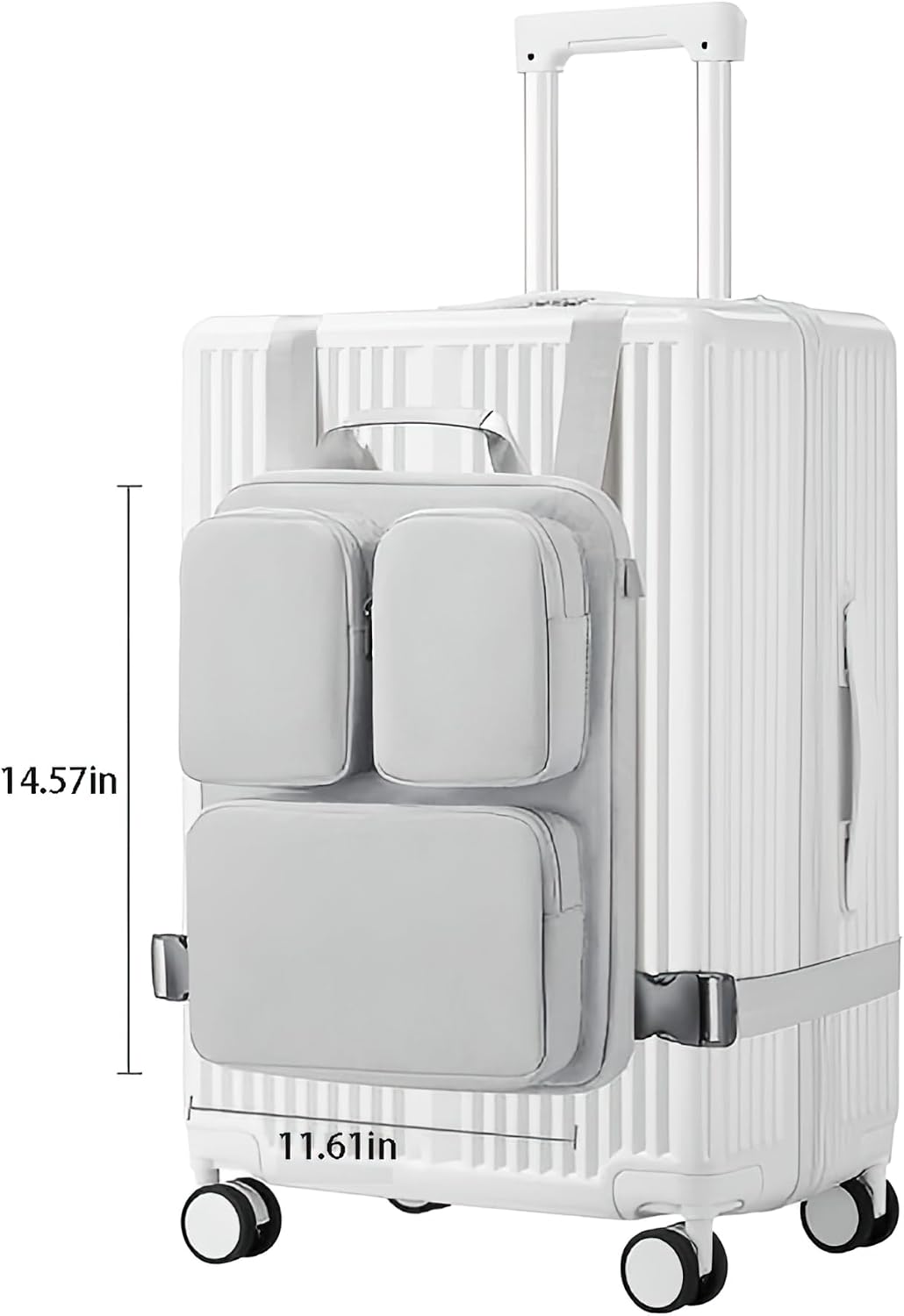 Luggage with external computer bag, business backpack: lightweight 15.6-inch laptop handbag, commuting vest bag (SilverAsh)
