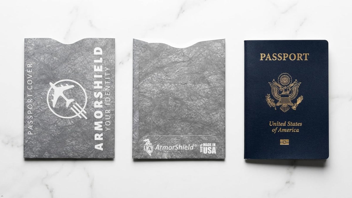 ArmorShield RFID Blocking Passport & Card Sleeves, 6-Piece, USA Made | Slim waterproof tearproof; Lightweight Tyvek ArmorShield, No bulk; FIPS 201 compliant, 1-year support