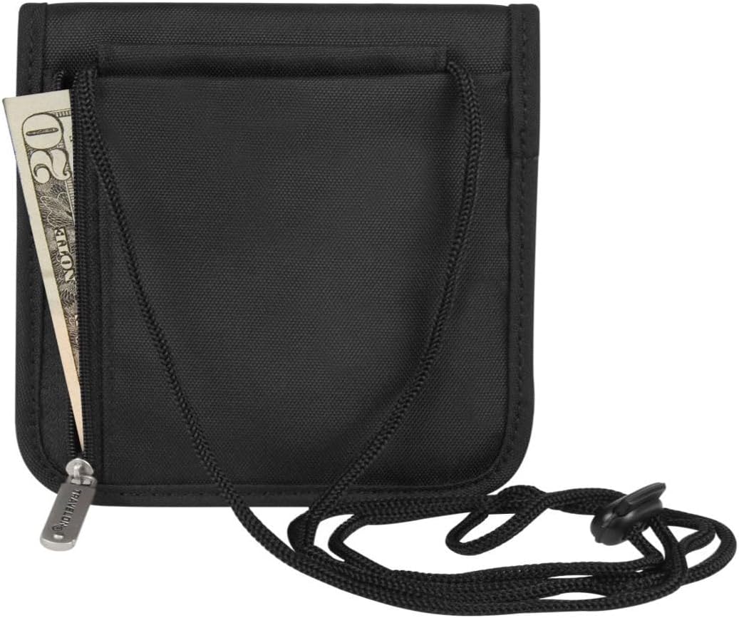 Folding ID and Boarding Pass Holder, Black, One Size