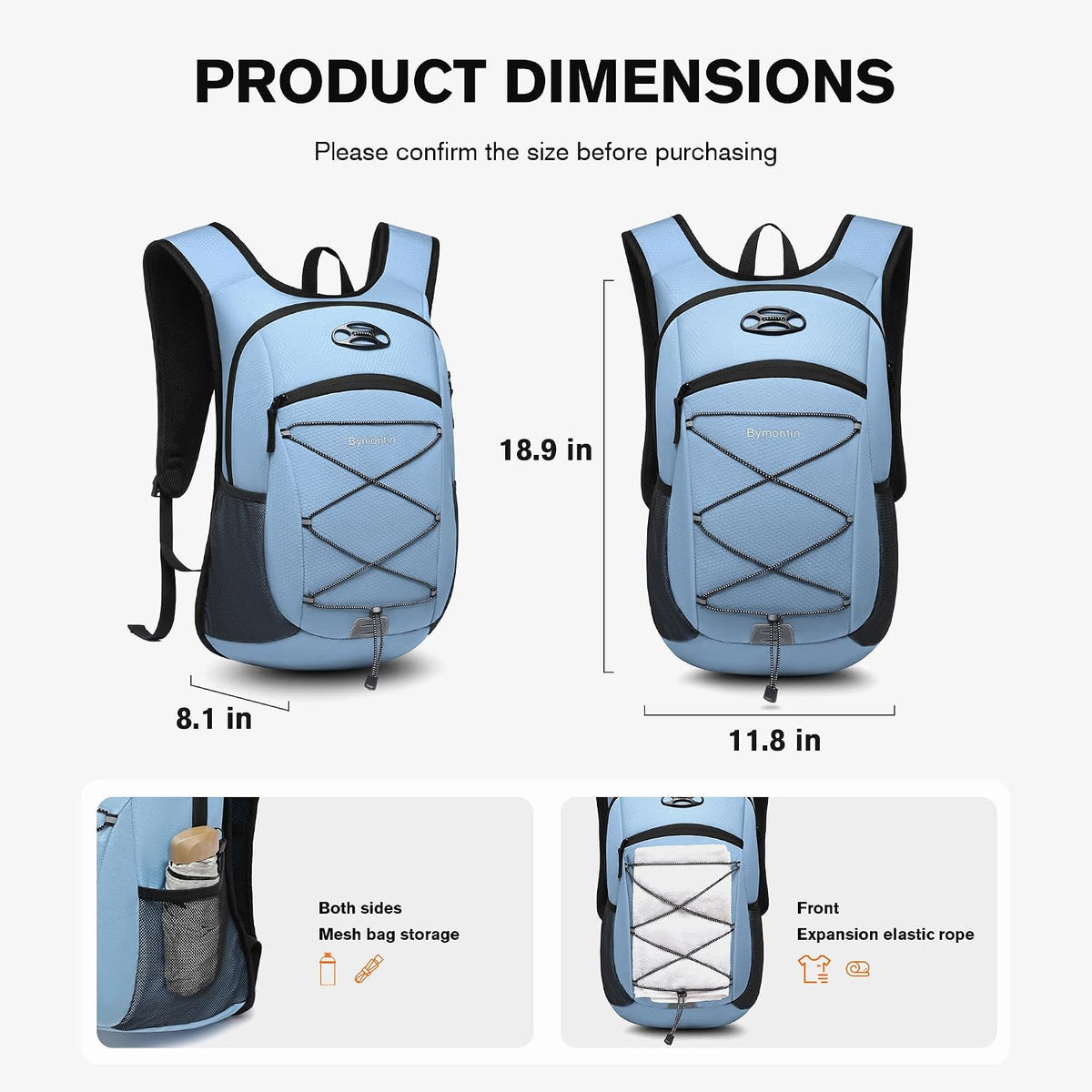 Ultra-Light Soft Daypack 15L/20L, Cushioned Breathable Back Panel Backpack, Lightweight Packable Travel Backpack (Green, 15L)