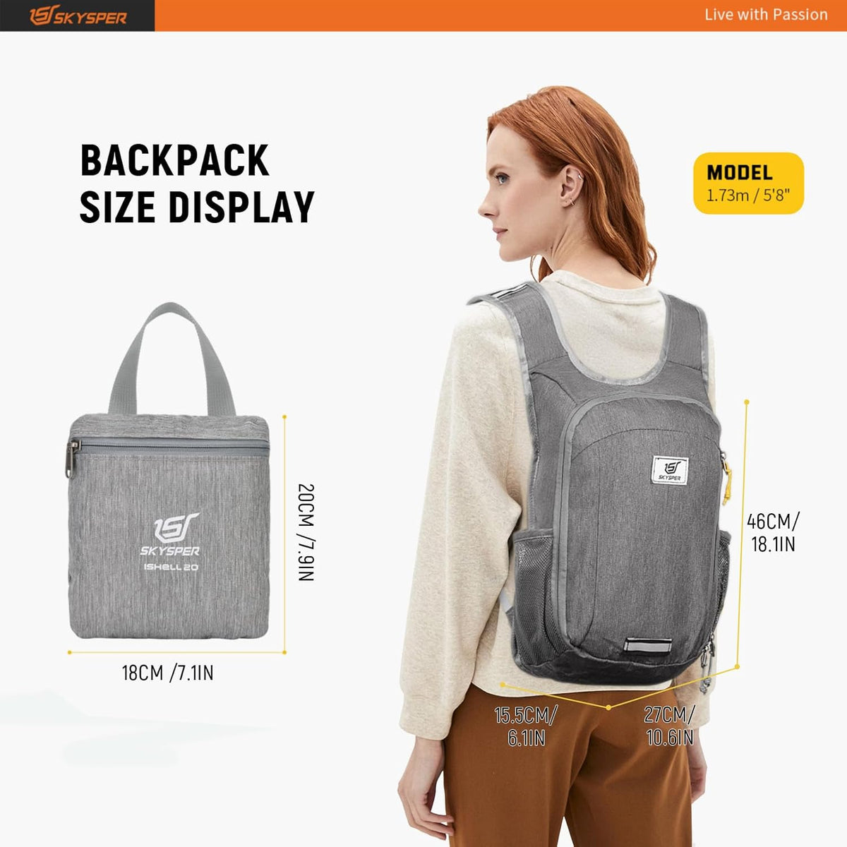 Small Daypack 10L Hiking Backpack Packable Lightweight Travel Day Pack for Women Men