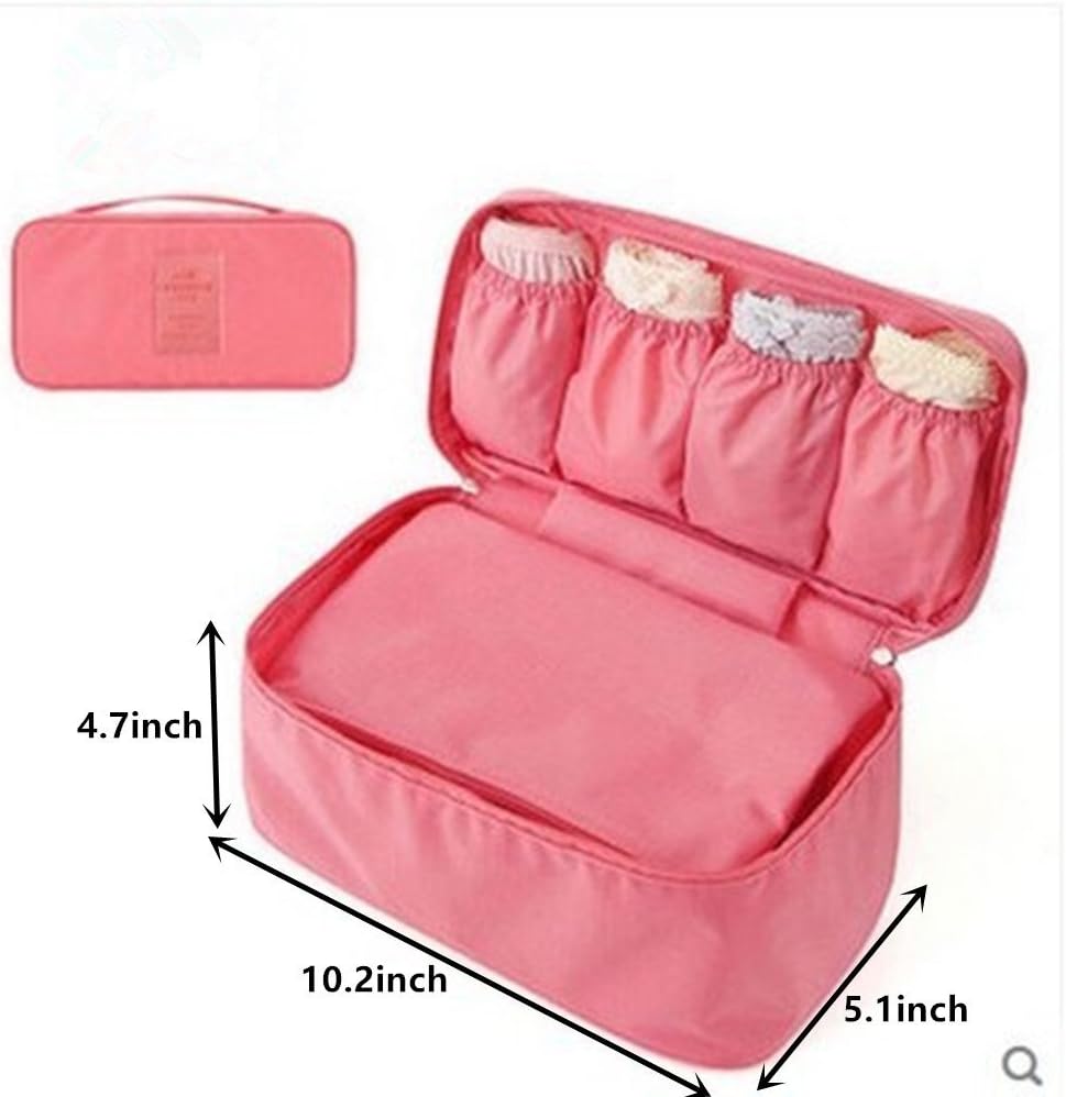 Vpang Portable Multi-Functional Socks Underwear Bra Organizer Case Travel Storage Bag Packing Cube Cosmetic Bag (Pink)