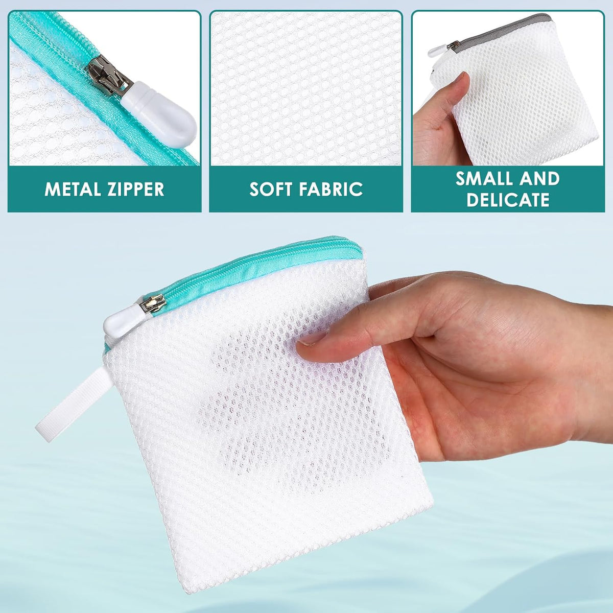 12PCS Small Mesh Laundry Bags with Zipper: Lingerie Bags for Washing Delicates Foldable Garment Pouch for Underwear Socks Bra Pants Traval Home Washing Machine Accessory