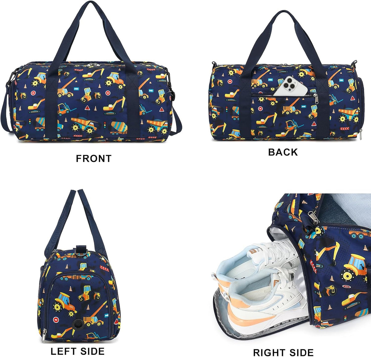 Duffle Bag for Girls Kids Gym Sports Women Workout Travel Bag Weekender with Shoe Compartment and Wet Pocket (Blue)