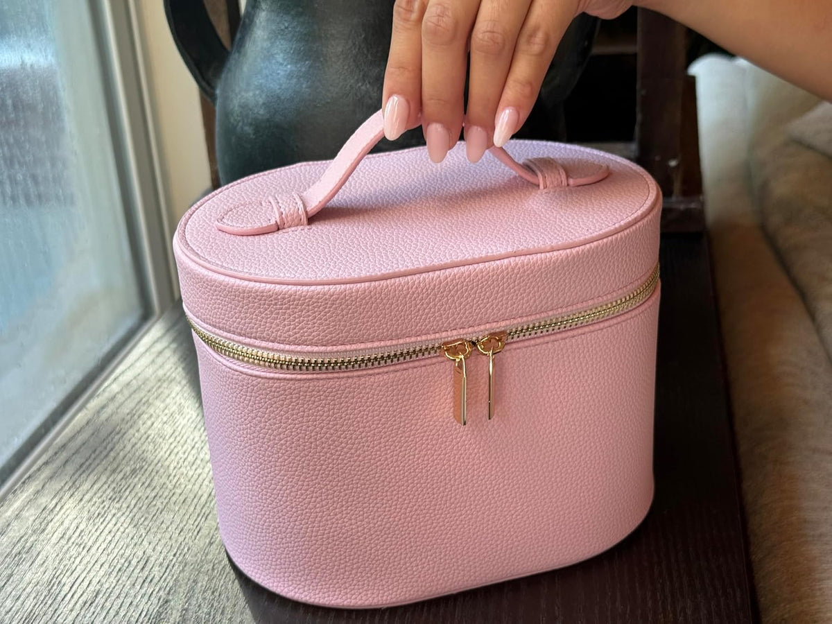 Vanity Case Makeup Bag with Removable Organizer Divider, Travel Toiletry Cosmetic Organizer for Women