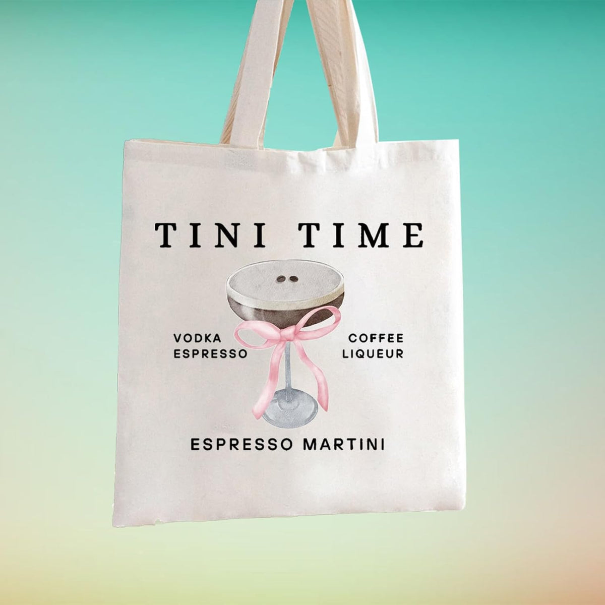 Espresso Martini Makeup Bag - Tini Time Gift for Cocktail and Alcohol Lovers - Zipper Pouch Bag