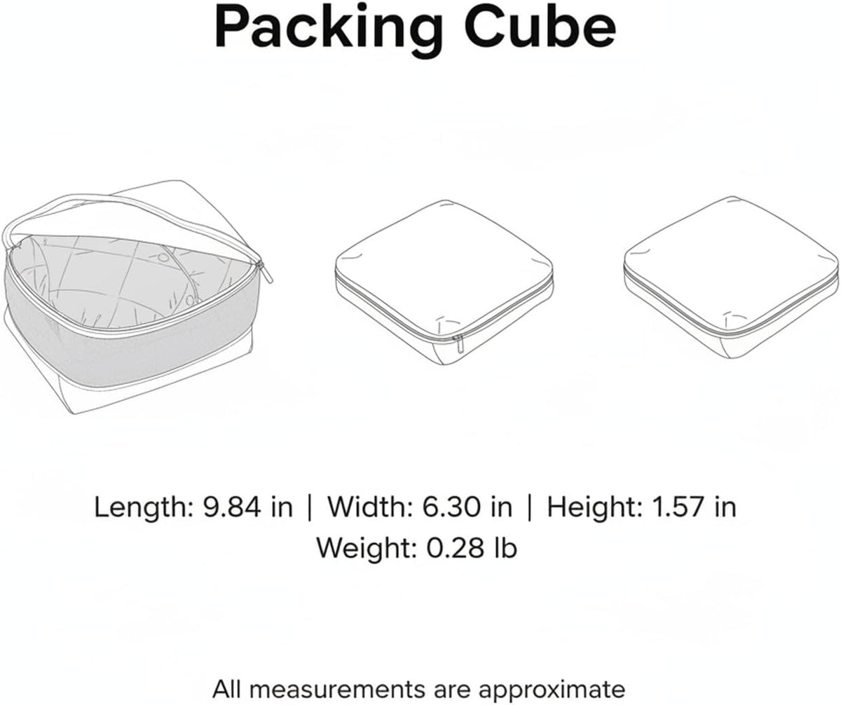 Packing Cube with Dual Zippers, Travel Organizer for Carry-On Luggage, Polyester (1 PC)