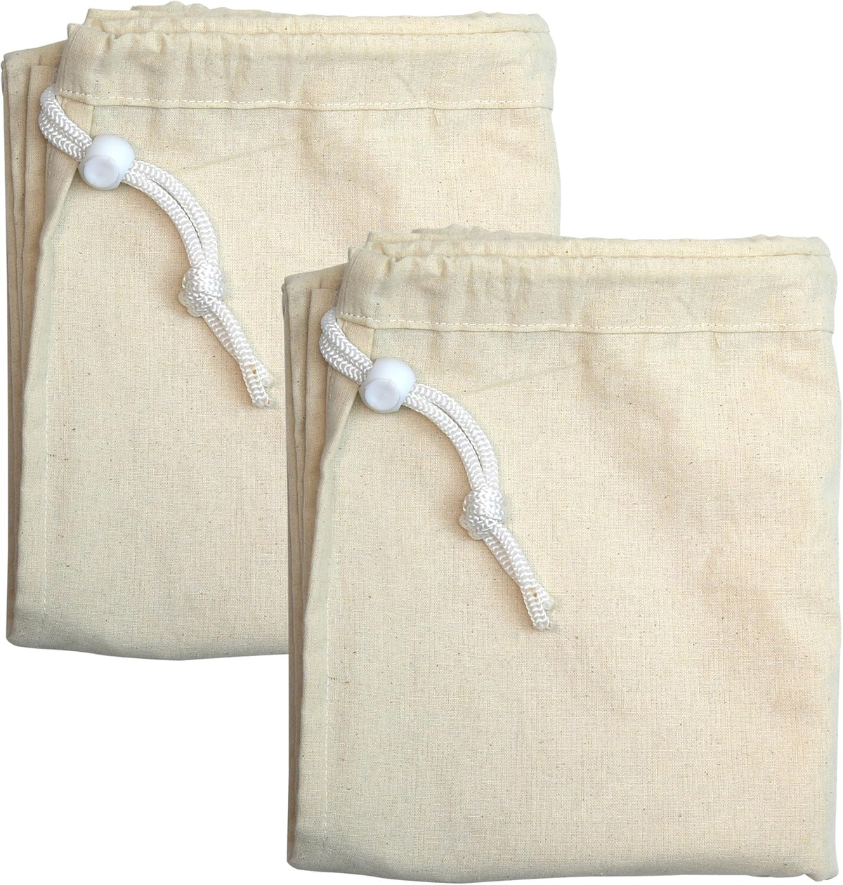 Extra Large Natural Cotton Laundry Bag, Beige (28" x 36") - 2 Pack