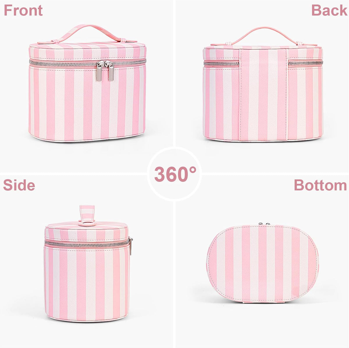 Makeup Bag Vanity Case with Removable Divider Travel Toiletry Bag Portable Cosmetic Bag Makeup Organizer Case