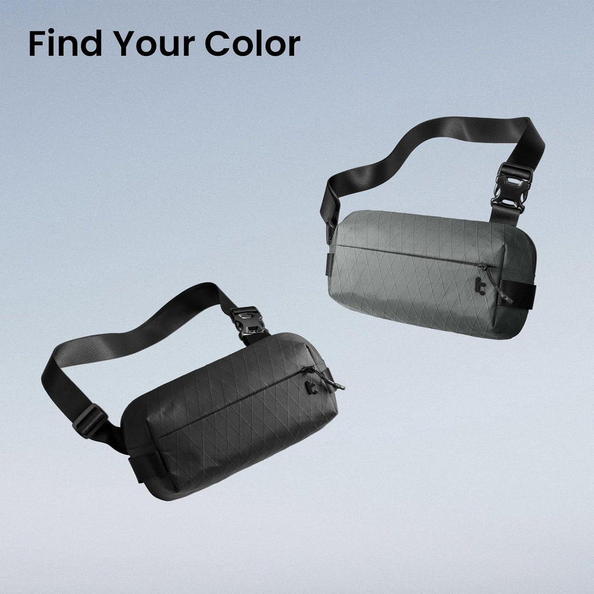 Compact EDC Sling Bag 3L-10L, Minimalist Crossbody Bag Chest Shoulder Pack for Men Women, X-pac/Recycled Polyester