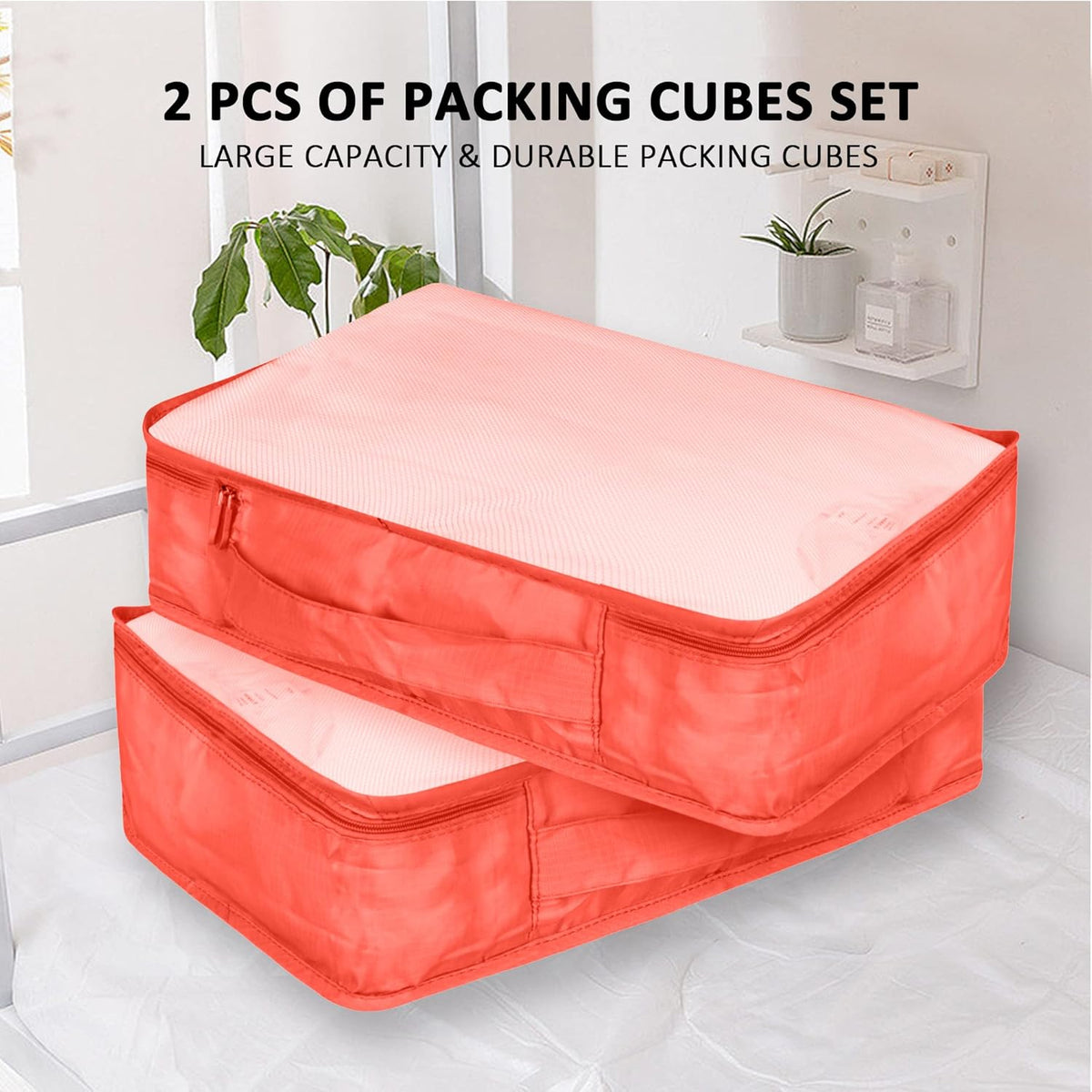 Packing Cubes Set, 2 Pcs Packing Organizers Set for Suitcases (Navy blue)