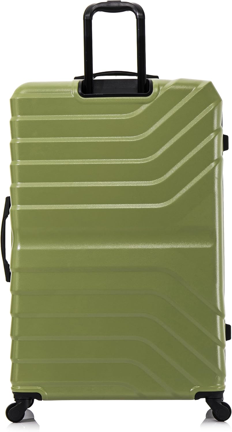 AURUM Hardside Luggage with Spinner Wheels | 20 in Durable Lightweight Carry on Suitcase for Travel | Zipper Clouser Suit Case with Gel Handles and Trolley | Green