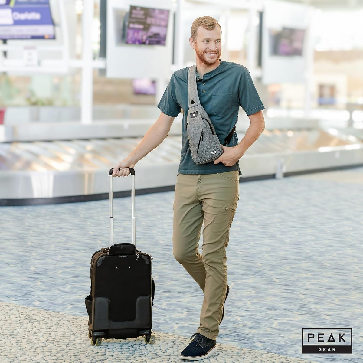 Travel Sling Bag. Compact Crossbody Bag | Lighter and Smaller than a Backpack | Lifetime Lost & Found ID Tag