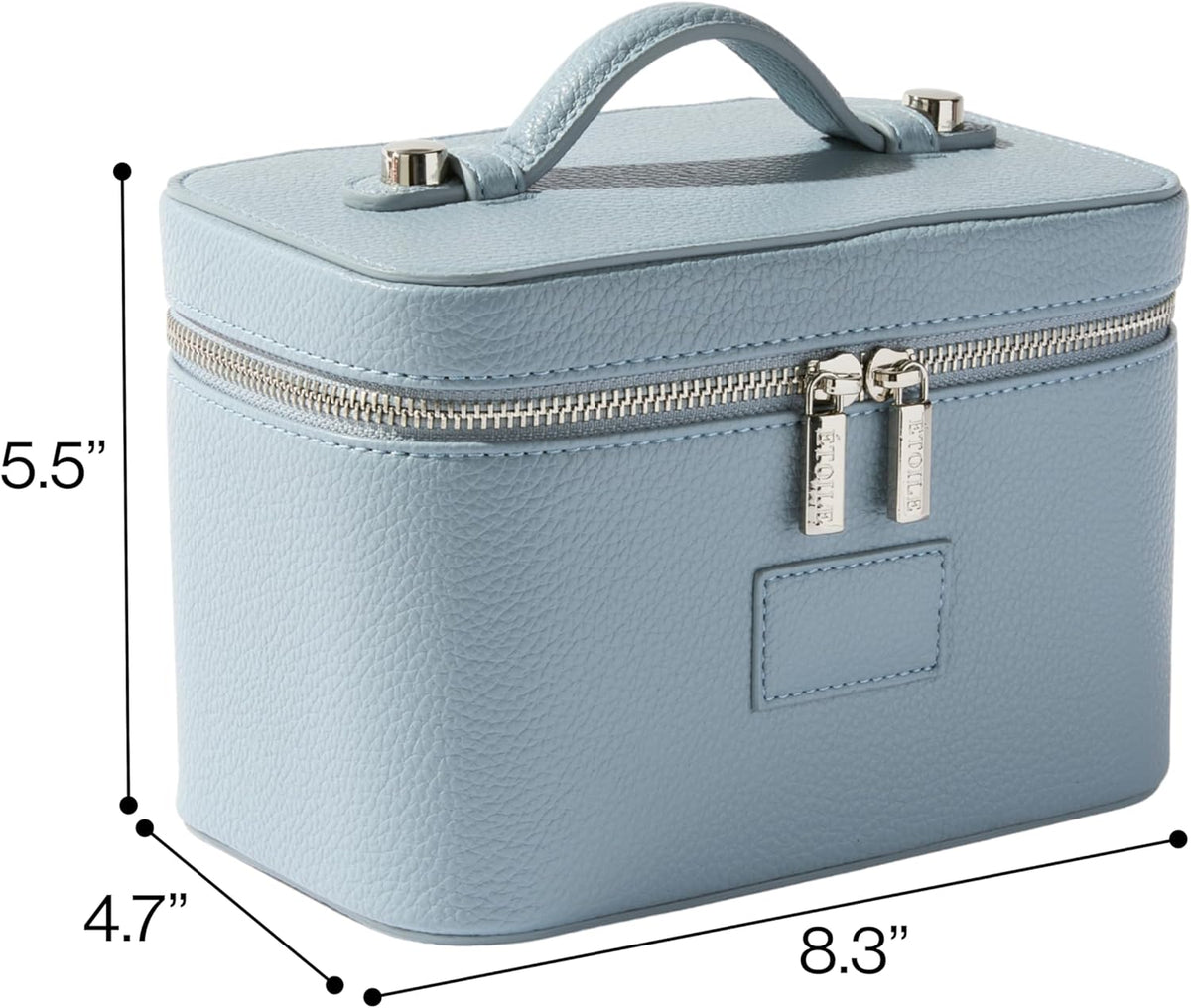 Mini Vanity Case Lavender Pink - Stylish Travel Makeup Bag Organizer With Removable Dividers