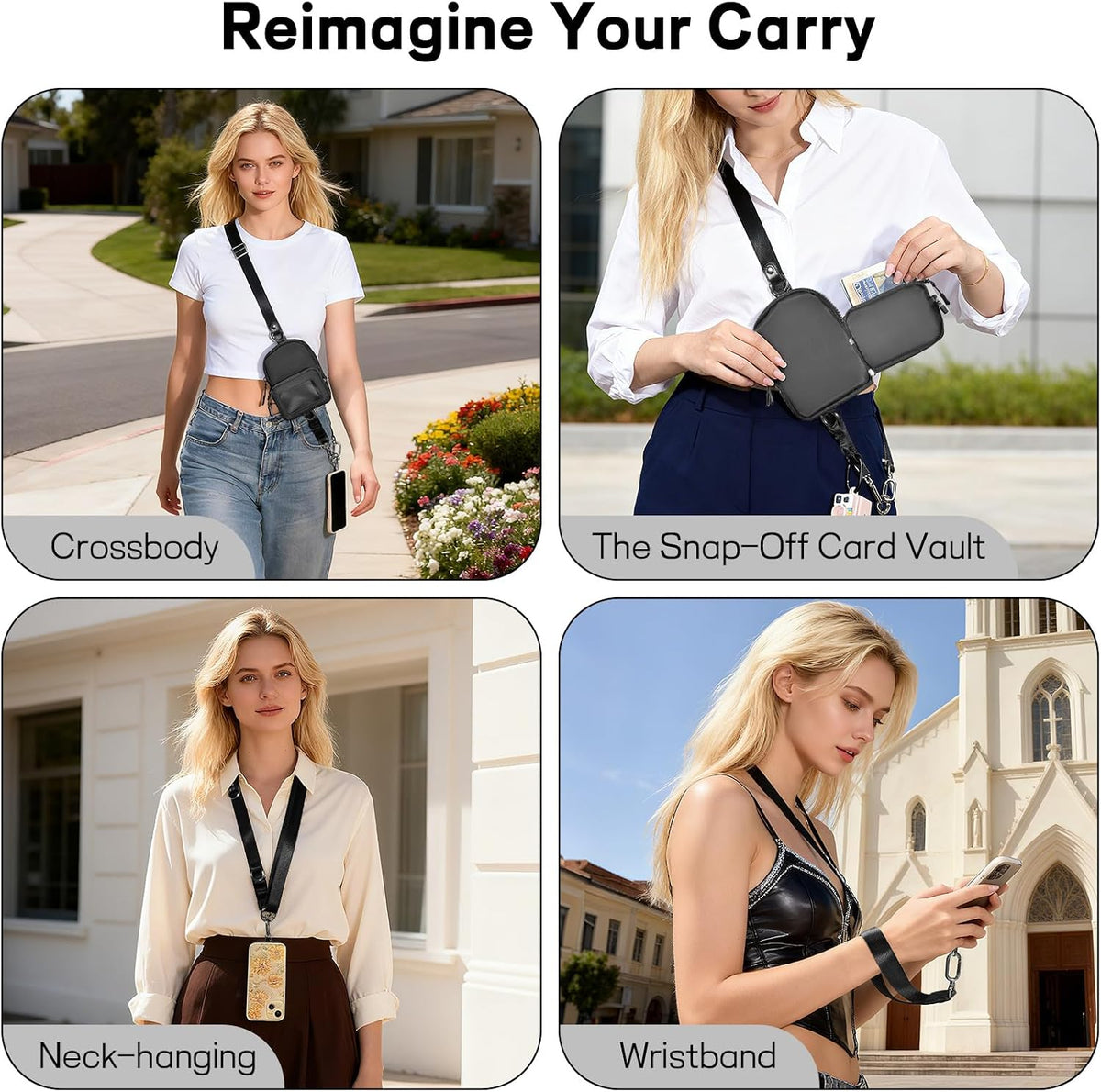 Clip and Go Strap for Phone with Wallet Crossbody