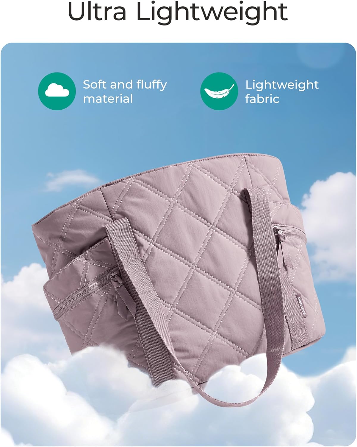 Crush Tote Bag for Women, 20L Puffer Work Tote with Zipper, Travel Essentials Quilted Nurse Hospital Bag