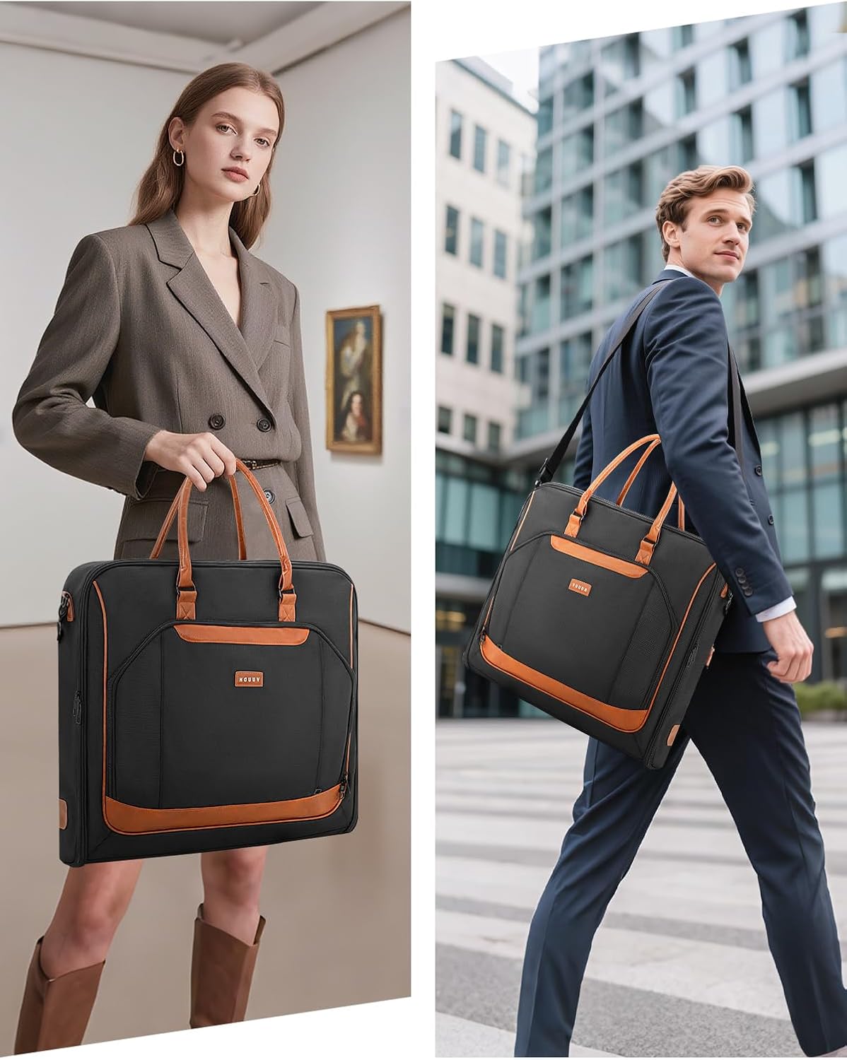 Premium Garment Bag for Travel with Wet-Dry Compartment, Adjustable Shoulder Strap, and Luggage Attachment – Fits Suits, Dresses & Essentials