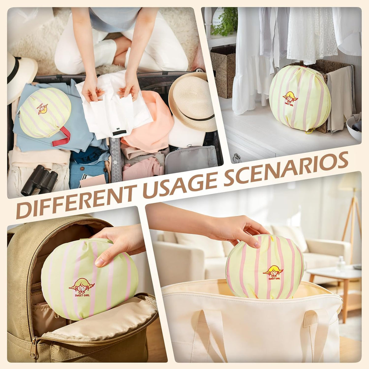 Women Travel Underwear Organizer Bag Large Soft Bra Packing Cubes | Portable, Luggage Travel Bag, for Underpants Socks Small Clothes