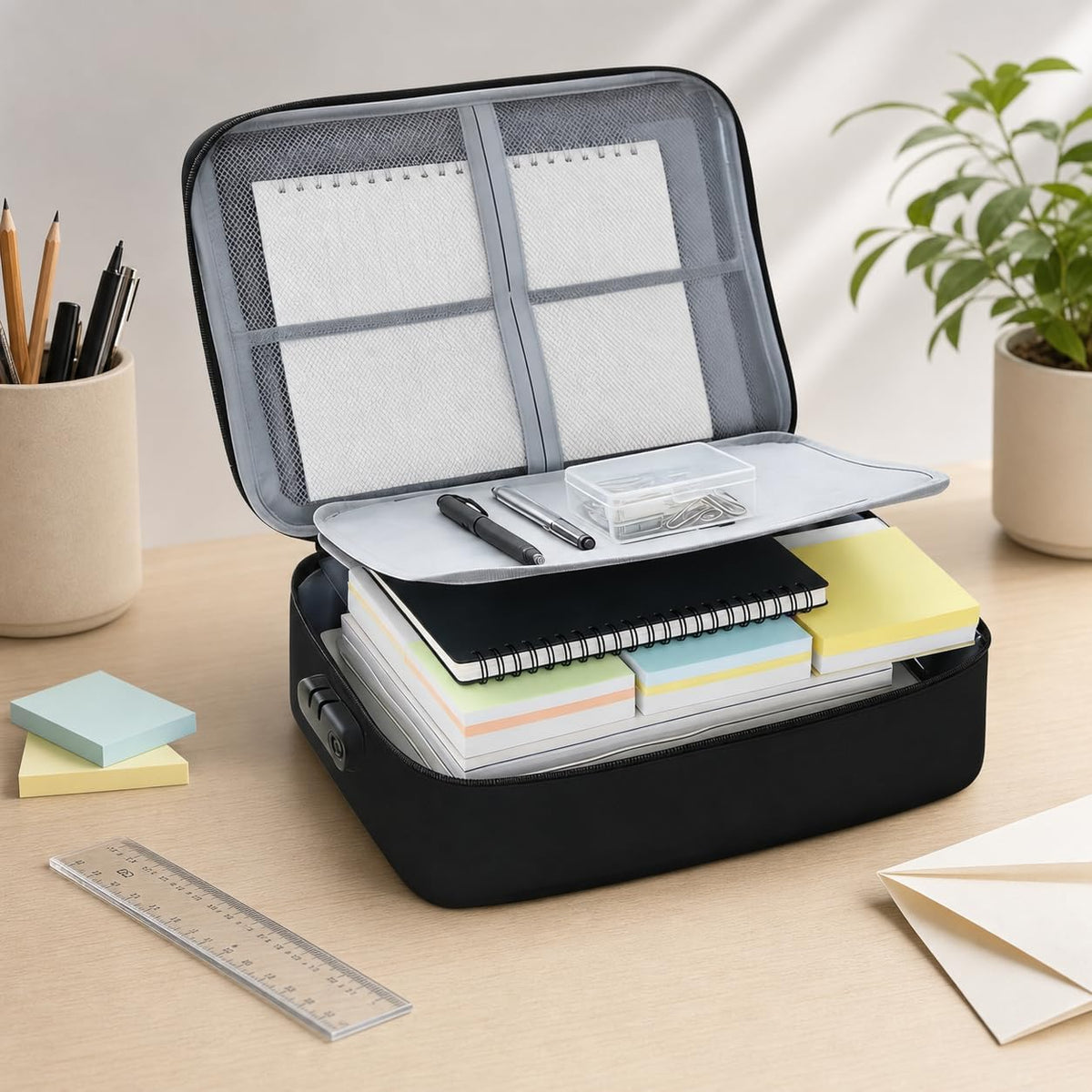 Document Organizer Bag, Multi-Layer Large Capacity Travel File Storage Case for Passports Certificates Cards Papers,1 Pack