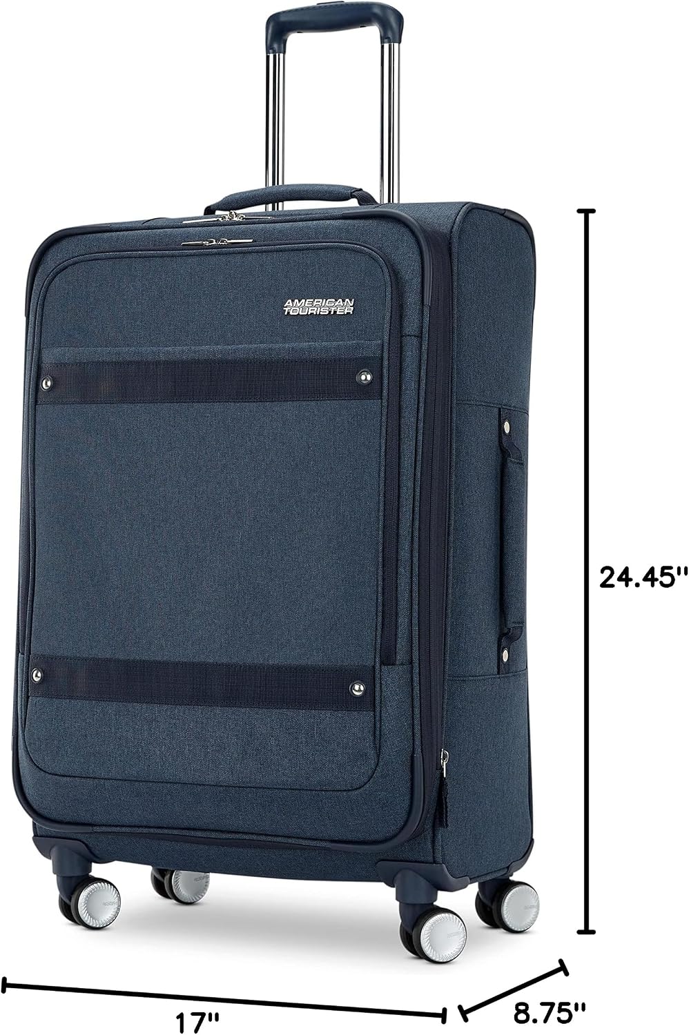 Whim Softside Expandable Luggage with Spinners, Grey, 2PC SET (Carry-on/Medium)