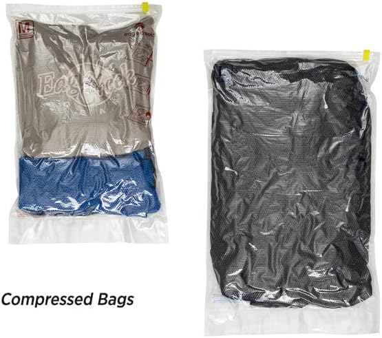 Pack-It Compression Bags for Travel Set - Featuring One-Way Pressure Valve & Zip - For Efficient Travel Bag Packing - Water Resistant - Clear - Medium/Large