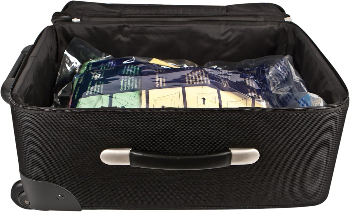 Set of 2 Compression Packing Bags, Clear, 1 Medium/1Large