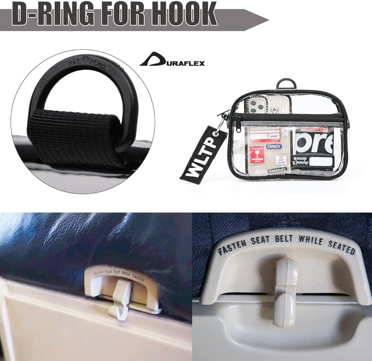 Rough Enough Clear Toiletry Bags for Traveling Bundle Set