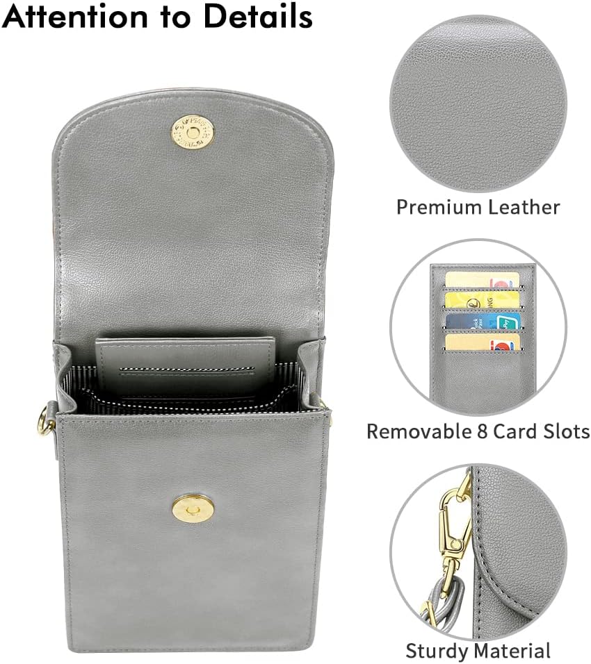 Crossbody Phone Bag for Women, Mini Crossbody Purse, Small Phone Wallet Crossbody with Removable Card Holder