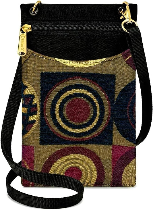 . Women's Tapestry Crossbody Cell Phone or Passport Purse, Handmade in USA | Cell Phone