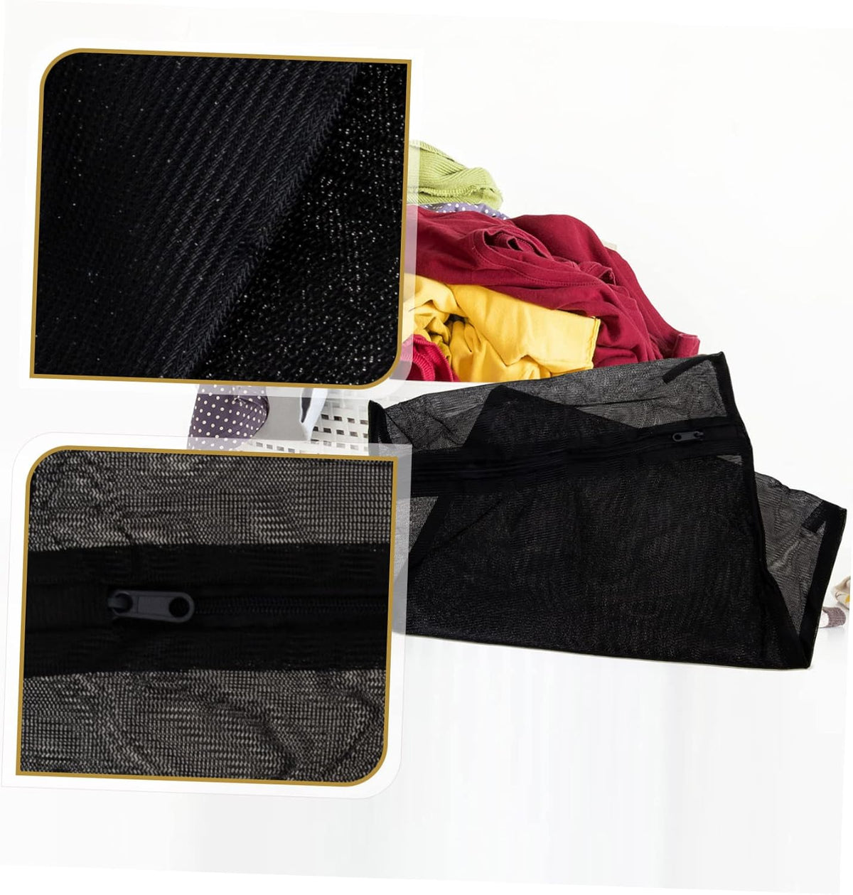 6Pcs Mesh Laundry Bags with Zipper Protective Washing Bags for Underwear Socks Clothing Travel Organizer Washer Protector