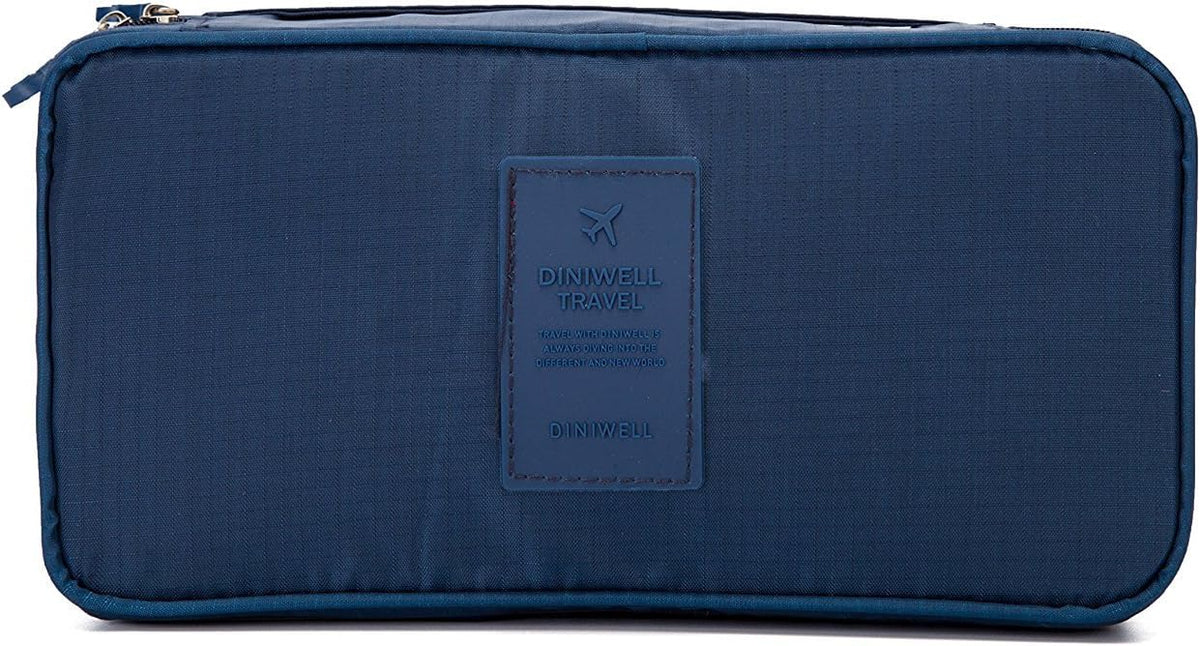 Vpang Portable Multi-Functional Socks Underwear Bra Organizer Case Travel Storage Bag Packing Cube Cosmetic Bag (Navy Blue)