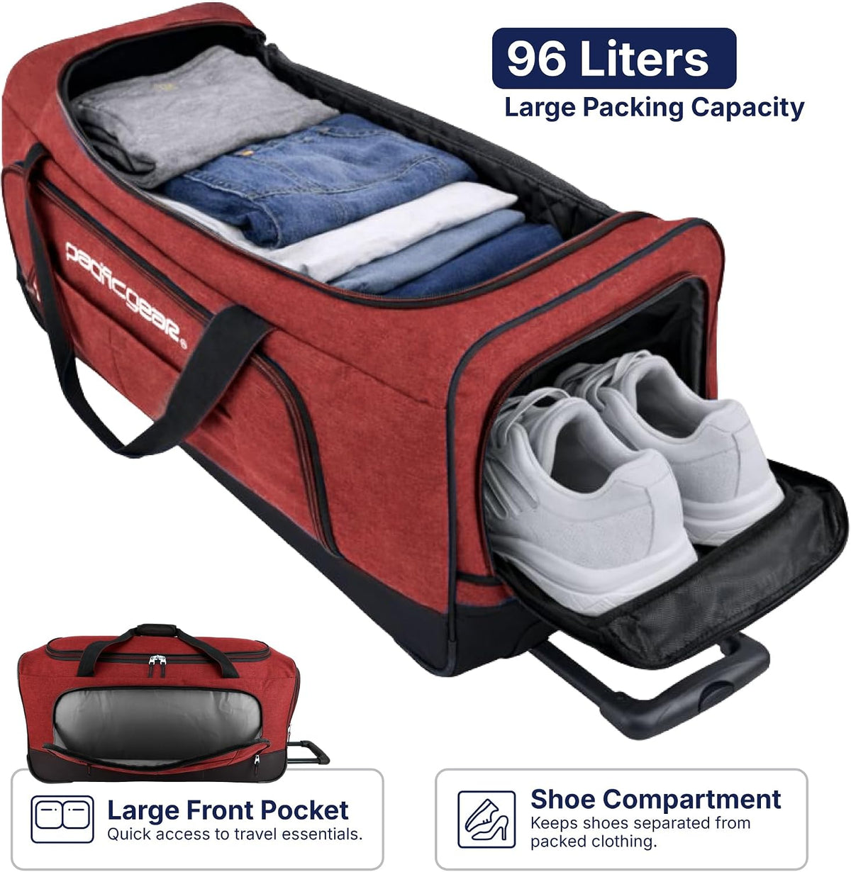 Duffel Bag with Rolling Wheels