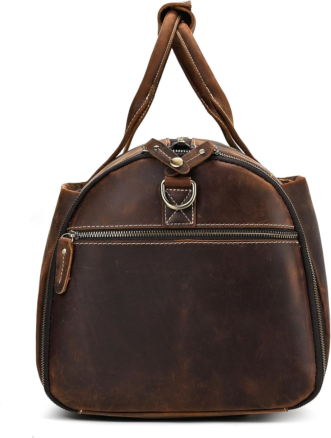 Leather Garment Bag for Men, Convertible Carry on Garment Duffel Bag for Travel Weekender Bag 2 in 1 Hanging Suitcase Suit Bag, 2201 Brown
